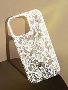 蕾丝 1 件装 浅色少女浪漫蕾丝图案防滑透明气囊软手机壳 适用于 17Promax/17Pro/17 11/12/13/14/15/16 Pro Max - 彩色 - 查看 1