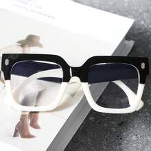 New High-Quality Casual Flat Glasses, Featuring A Simple Color Scheme With Unique Pattern Design, Suitable For Various Occasions And Party Decorations, Lightweight And Comfortable To Wear, A Fashionable  Item, Unisex, An Excellent Choice For Christmas Gifts. - Black and White - View 4