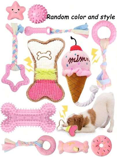 Bộ 6 món đồ chơi gặm nướt cho cún con, đồ chơi nhai cho chó nhỏ có dây thừng, chất liệu cao su mềm mại dễ thương, phù hợp cho các bà mẹ nuôi mèo, nuôi chó, người yêu mèo, người yêu chó, những bà mẹ nuôi mèo tuyệt vời nhất, những bà mẹ nuôi chó tuyệt vời nhất.