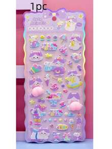 可爱3D泡泡贴纸套装，泰迪熊和熊猫立体贴纸，适用于水瓶和笔记本电脑 - 彩色 - 查看 9