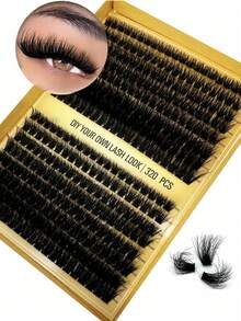 320 chùm mi giả, 16 hàng, mi nối riêng lẻ, độ dày 60D, 80D, 100D, độ dày 8-16MM, kiểu mi cong D mềm mại, tự làm tại nhà. - D - Xem 1