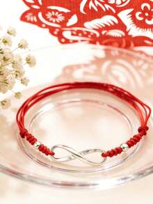 1 chiếc vòng tay bện hình số 8 kiểu Trung Quốc bằng bạc Sterling S925, thiết kế cổ điển Trung Quốc mới, tối giản, cá tính, thời trang, món quà tốt nhất dành cho phụ nữ. - hình học - Xem 4