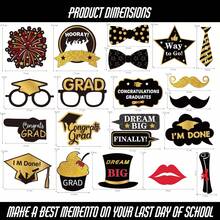 22 Pcs 2026 Graduation Photo Booth Props Kit Large Frame Congrats Class Of 2026 Signs For Party Favors Decor - Vàng đen - Xem 3