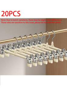 60 piezas/20 piezas/10 piezas Pinzas de plástico recubierto para pantalones, faldas y ropa interior para adultos, pinzas de acero inoxidable resistentes a la oxidación, pinzas especiales antienvejecimiento para pantalones, tendedero para uso doméstico - Multicolor - Ver 8