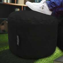 Wentu Store  Coprire Puff Otomano Taburete Redondo para Sala y Recámara 50 x 50 cm Negro Negro  105595 - Negro1 - Ver 4