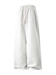 Men's Solid Color Plain Sweatpants Casual Athletic Elastic Waist Drawstring Trousers For Gym Running Travel Spring Summer Fall - 花灰色 - 查看 3