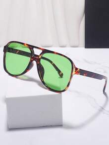 1 pieza Nuevas gafas de moda con doble puente de estilo retro de los 80, diseños de moda unisex - Multicolor - Ver 15