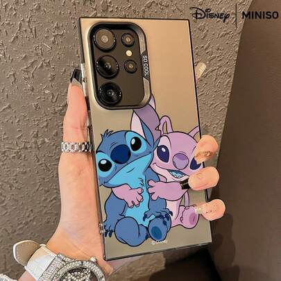  Funda de espejo de teléfono con Stitch y Angel de MINISO Disney, funda de dibujos animados de pareja linda para Samsung S26 Ultra/S26 Edge/S26 Plus/S26/S25 Ultra/S25 Plus/S25/S25FE/S25Edge/S24Ultra/S24Plus/S24/S24FE/S23FE/S23Ultra/S23Plus/S23/S22Ultra/S22Plus/S22/A15/A16/A17/A35/A36//A54/A55/A56/ Regalos de Navidad para la novia
