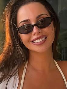 1 Pair Women's Leopard Print Oval Computer Frames Vintage Fashion Glasses, Suitable For Street Style And Runway Beach, Summer Fashion Accessory For Women - Glasses 014 - View 5