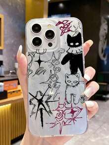 Ốp điện thoại hình mèo dễ thương, tương thích với iPhone 17/16/15/14/13/12/11 Pro Max Plus, họa tiết trừu tượng Y2K, ốp bảo vệ mềm mại. - lạc đà - Xem 2