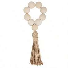 Handmade Woven Napkin Rings With Tassels And Wooden Beads, Adjustable, Suitable For Rustic Farmhouse Dining Table Decor, Bohemian Style - wood - View 12