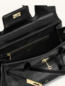 Women's Briefcase, Handbag, Shoulder Bag, Underarm Bag, Niche Designs, Baguette Bag - màu đen - Xem 2