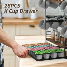 1pc Dual-Layer Multifunctional Desktop Storage Rack, Iron & Wood, Cup/Mug Holder, Pull-Out Storage, Capsule Coffee Organizer, Bedroom Storage Shelf - View 3