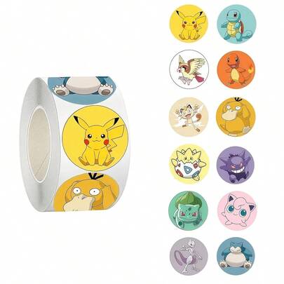 pokemon 2款宝可梦主题贴纸，多角色可爱表情贴纸包，趣味自粘装饰贴纸，适用于剪贴簿、笔记本、生日礼物包装、封口等。