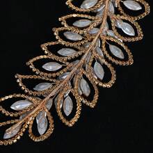 1 peça de elegante tiara feminina de luxo em dourado champanhe com penas e strass, acessório de cabelo sofisticado para noivas e casamentos, versátil para ocasiões formais, verão, praia, festas e aniversários. - Ouro - Ver 4