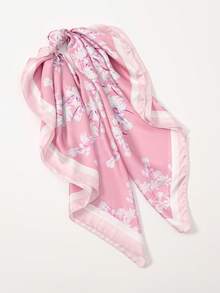 1 chiếc khăn vuông in họa tiết đơn giản 90cm, khăn bandana mùa xuân mới cho nữ, đa năng dùng làm khăn thắt eo, băng đô, khăn quàng cổ thời trang, phụ kiện đi biển, nghỉ lễ, đồ dùng cần thiết khi đi du lịch. - Hồng - Xem 5