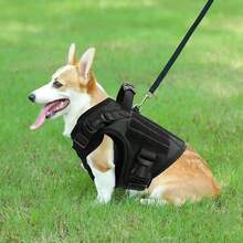 2 piezas Conjunto de arnés y correa táctica para perro, arnés para perro de alta resistencia con asa, ajustable/chaleco táctico para perro, adecuado para perros medianos/grandes para caminar, senderismo, caza, arnés táctico ajustable de nailon para perro, correa en stock - Multicolor - Ver 2