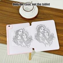 1个翻盖式桌面保护套，带笔槽，耶稣和圣母玛利亚图案，360°旋转支架，内置笔槽，PU皮革材质，具备自动休眠/唤醒功能，兼容华为Matepad SE 11/Matepad 11/Matepad 11.5S/Matepad 10.4英寸/Matepad Pro 11英寸，苹果第十代/11 2025 (A16)，A9/A9+/A11/S11/S10 FE+，适合作为返校季、情人节、节日礼物。 - 彩色 - 查看 5