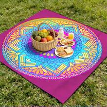 1 pieza Esterilla de playa y camping al aire libre, Manta de playa estilo bohemio mandala, hecha de poliéster, extra grande y suave, toalla de playa, esterilla de picnic, ligera y duradera, adecuada para todas las estaciones, con estampado digital, lavable y resistente al color, fácil de almacenar y transportar - C - Ver 5