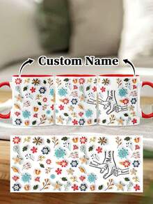 1pc 11oz/15oz Custom Mother's Day Name Mug, Personalized Coffee Cup With Printed Name. The Wrap-Around Pattern On The Mug Can Be Customized With Up To 8 Children Holding Their Mother's Hand. This Mother-Themed Mug With Floral Elements Is An Ideal Gift For Mom And A Unique, Thoughtful Present - 款式4 - 查看 65