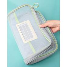 Must-Have For Students! A4 Subject Bag, 3-Layer Large Capacity Super Storage, Easy To Organize Exam Papers And Notes. L-Shaped Wide Opening, Convenient For Classroom Use. Transparent Mesh, Clear View For Study Room Organization. Subject Classification Organizer, Suitable For Exams And Daily Study, Say Goodbye To Messy Materials! - Multicolor - View 4