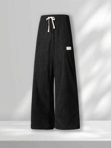 New Women's Outdoor Casual Pants, Loose Fit, Solid Color Design Sports - Black - View 9