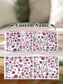 1pc 11oz/15oz Custom Mother's Day Name Mug, Personalized Coffee Cup With Printed Name. The Wrap-Around Pattern On The Mug Can Be Customized With Up To 8 Children Holding Their Mother's Hand. This Mother-Themed Mug With Floral Elements Is An Ideal Gift For Mom And A Unique, Thoughtful Present - 款式3 - 查看 14