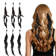 3 pezzi Fermagli per capelli con piume, Fasce boeme, Estensioni per capelli stile pettine fatte a mano stile hippie, Accessori per capelli per donne e ragazze, Fasce per capelli da spiaggia estive, Vacanze, Viaggi - Marrone ruggine - Visualizzare 18