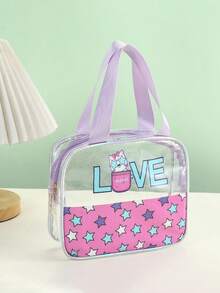 透明收纳袋，PVC材质，高品质多用途零食化妆品洗漱用品拉链手提袋 - 彩色 - 查看 9