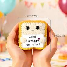 1pc Hand-Made Crocheted Toast A Card Dolls, Carefully Woven Every Detail, Soft And Cute, And Added Warmth And Beauty To Life. - Multicolor - View 2
