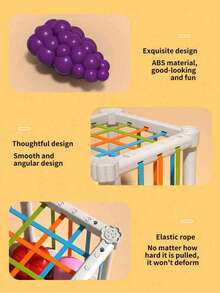 1 Set Random Color Baby Fruit Shape Sorting Toys, Children's Sensory Cube Sorting Toys, Montessori Sensory Cube Sorting Toys, Hands-On Skill Training Building Blocks Game, Children's Educational Toys, Color Random - Multicolor - View 7
