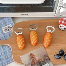 1pc Creative New Cute Bread Shaped Resin Fridge Magnet Bottle Opener - Multicolor - View 1