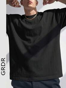 GRDR 男士时尚宽松短袖T恤 | 精致设计 | 夏季必备 | 百搭易配 | 展现你的风格 - 黑色 - 查看 2