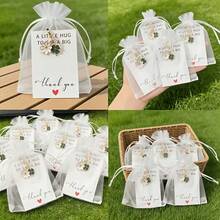 30pcs Spring Daisy & Clover Keychain Set - Delicate Floral Hanging Decor For Men & Women, Includes (10 Keychains + 10 Cards + 10 White Bags) Lobster Clasp Zinc Alloy Chain Bag Charm, Suitable For Easter, Thanksgiving, St. Patrick's Day, Mother's Day Gifts, Floral Favors & Birthday Presents Gifts For Mother, Father, Graduation, And Teacher - 10 Keychains + Cards + 10 Bags - View 5