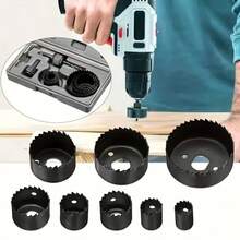 Bộ 6 mũi khoan khoét lỗ - Mũi khoan thép thích hợp cho thạch cao và gỗ - Dụng cụ mở lỗ trong chế biến gỗ - Mũi khoan khoét lỗ kèm mũi khoan dẫn hướng cho gỗ, nhựa, PVC và thạch cao. - 6 cái - Xem 2