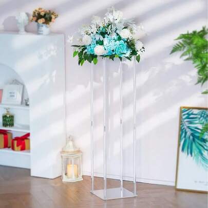 1 adet Şeffaf Akrilik Çiçek Standı Zemin Vazo Orta Dekor, Düğün Sütun Arkaplanı, Parti Sahnesi, Koridor Dekorasyonu İçin Uygun