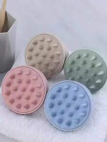 Bộ 2/3 đầu bàn chải gội đầu, bàn chải massage, lược gội đầu, silicon mềm, không mùi, bàn chải làm sạch da đầu bằng silicon thủ công, bàn chải massage da đầu. - C-Xanh - Xem 2