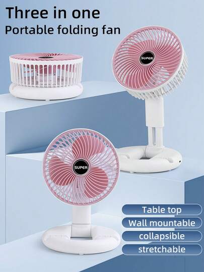 New Foldable Portable Desktop Fan, Handheld Fan, Clip-On Fan, Retractable Table/Wall Fan, Versatile USB Powered Clip Fan For Dorm, Home, Office, Outdoor, Travel, Makeup