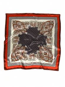 1 buah Syal Sutra Motif Paisley Wanita, Cocok untuk Pantai, Festival Musik, Bandana, Hadiah Ulang Tahun, Aksesori Fashion, Liburan - Paisley Merah dan Biru - View 3