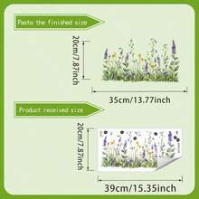 1pc Lavender Flower Wall Sticker, Fresh Floral Cluster Combination, Self-Adhesive Easy To Apply, Decorate Kitchen/Bathroom Wall With Refreshing Healing Ambience - Multicolor - View 6