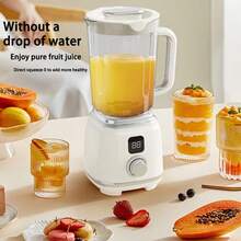 Mini Portable Fruit Juicer Blender, LED Display Smoothie Maker, USB Rechargeable Crushed Ice Machine For Milkshake And Fresh Juice - 彩色 - 查看 3