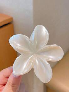 2件組扶桑花設計髮夾，8cm/3.15in 花卉髮飾，輕量塑料，時尚優雅簡約，純色，適合日常、休閒、派對、通勤、度假，適用於盤髮、馬尾、洗臉、化妝，穿搭配件海灘抓夾 - 彩色 - 查看 7