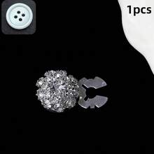 1 pièce Bouton recouvert de cristaux et de strass, clip décoratif détachable convenant pour les poignets de chemises, sacs et chaussures des hommes et des femmes, accessoire de mode brillant - rond - Voir 11