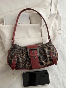 Dedoo Y2K Gothic Style Fashion Rivet Decor Retro Square Decor Women's Shoulder Bag/ Handbag, Suitable For Daily Outings,Ideal For Music Festivals, Rock Style, And 2000s Retro Aesthetic - Red - View 7