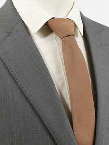 1PC Men's Solid Maroon Suit Fabric Versatile Tie - Maroon - View 4