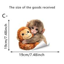 1/4pcs Cute Monkey Car Stickers, Removable Waterproof Self-Adhesive Vinyl Car Window And Bumper Decorations, Suitable For SUVs, Trucks, And Laptops. - Car Stickers - View 9