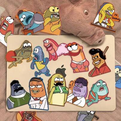 SpongeBob SquarePants 50pcs/Set. Fun And Cute SquarePants Stickers. Adorable SquarePants Stickers, Exquisite Decorative Stickers From The Animated Movie, Suitable For Smartphones, Indoor Room Decorations, Laptops, Classroom Rewards, Water Bottles, Party Gift Bag Stuffing, Notebooks, Bumpers, Skateboards, Phone Cases, Back-To-School Decorations, Graduation Season, Mother's Day Gifts, Wedding Season Parties. Decorative Stickers Suitable For Various Occasions, Scratch-Resistant (Some Styles Are Rand