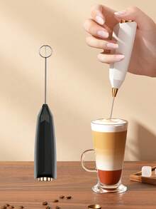 Espumador de leche eléctrico, mini batidora con dos cabezales de varillas, varilla de acero inoxidable, apto para café, crema, capuchino, latte - Multicolor - Ver 5
