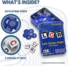 LCR Left Center Right Dice Game - Blue Tin - ColorA - View 2