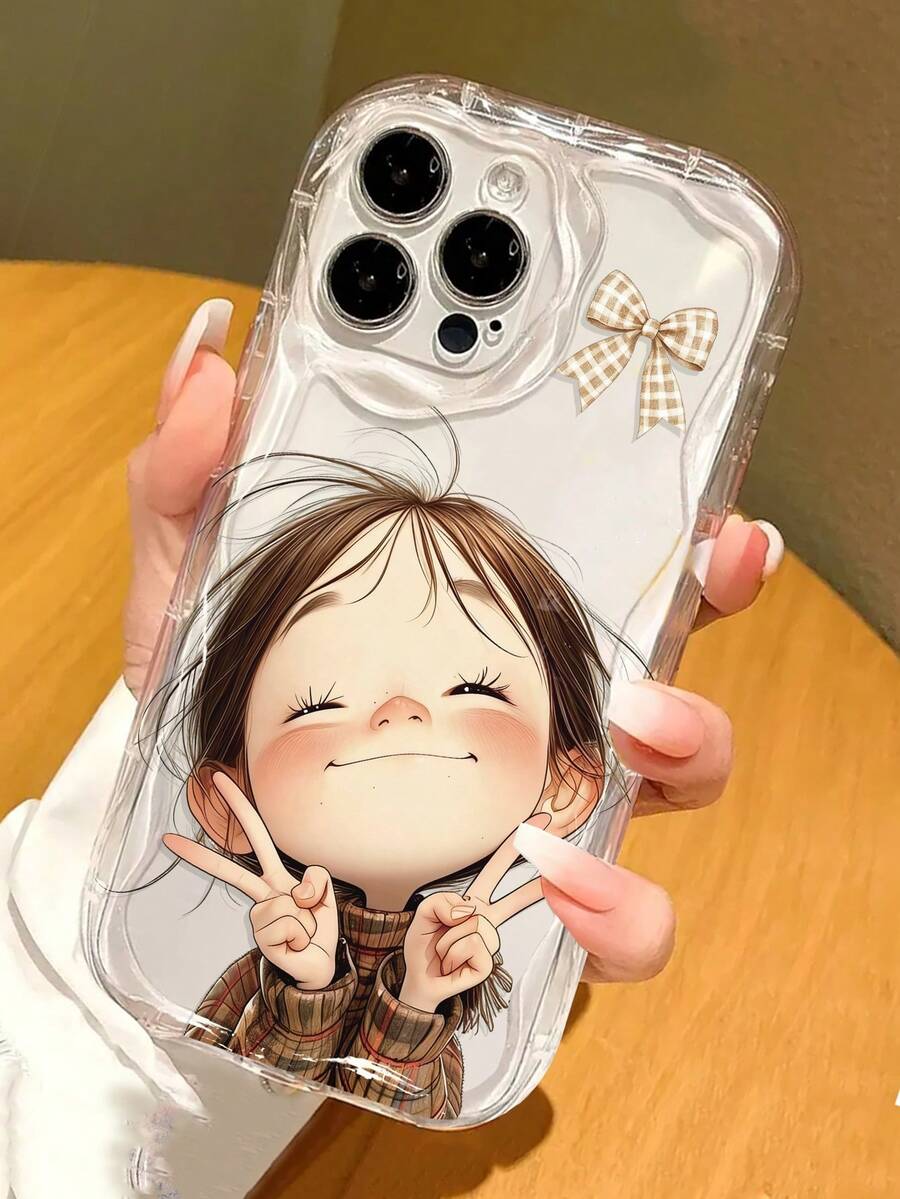 Ốp điện thoại in hình cô gái thắt nơ, chất liệu kem, viền lượn sóng, bề mặt bóng, chống rơi, tương thích với iPhone 17pro/17Air/17/17promax/16/11/16pro/16plus/16promax/16e/15Promax/13/14/12/XS/XR/7G/8P, Galaxy, 11/12Pro/12/12X/13Pro/14Pro/15Pro/X3pro, 10/9/Note9/12c/Note11pro/Note8Pro/9C/9a - Nhiều màu - Xem 1